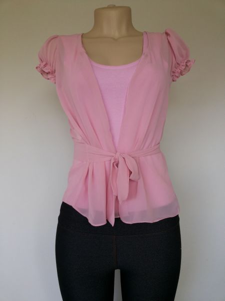 48 - Conjunto Regata + Blusa transparente Rosa