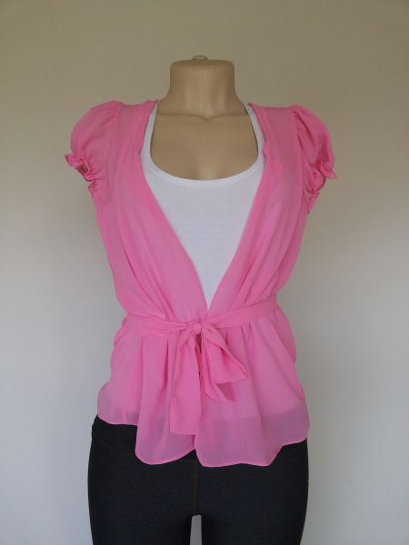 blusa transparente rosa